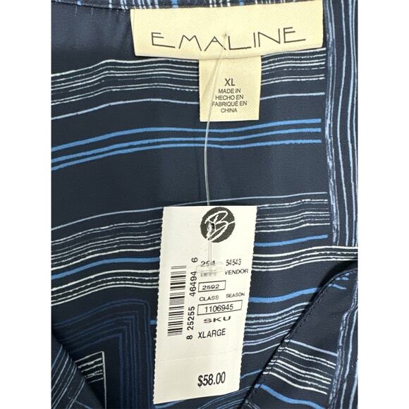 Emaline Womens Blouse Tie Front Button-Down Long‎ Sleeve Size XL - Picture 6 of 9